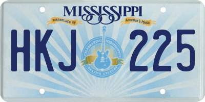 MS license plate HKJ225