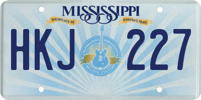 MS license plate HKJ227