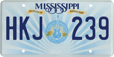 MS license plate HKJ239