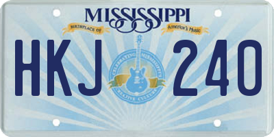 MS license plate HKJ240