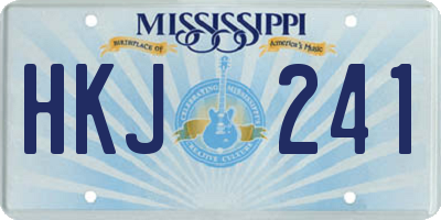 MS license plate HKJ241