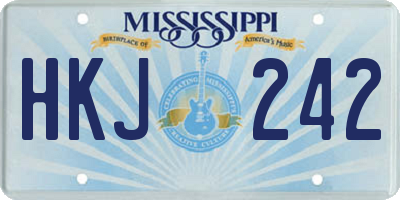MS license plate HKJ242