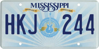 MS license plate HKJ244
