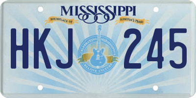 MS license plate HKJ245