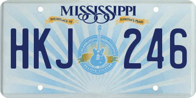 MS license plate HKJ246