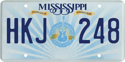 MS license plate HKJ248