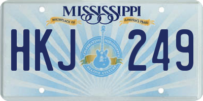MS license plate HKJ249