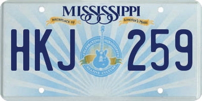 MS license plate HKJ259