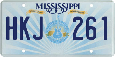 MS license plate HKJ261