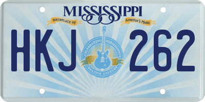 MS license plate HKJ262