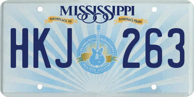 MS license plate HKJ263