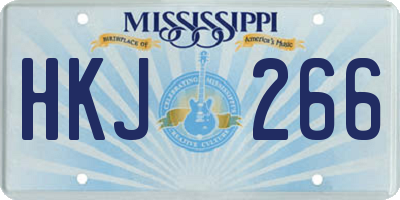 MS license plate HKJ266