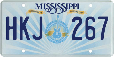 MS license plate HKJ267