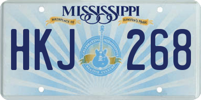 MS license plate HKJ268