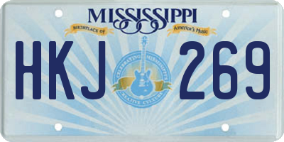 MS license plate HKJ269