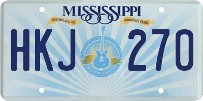 MS license plate HKJ270