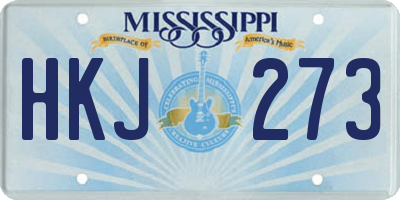 MS license plate HKJ273