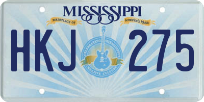 MS license plate HKJ275