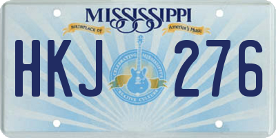 MS license plate HKJ276