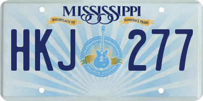 MS license plate HKJ277