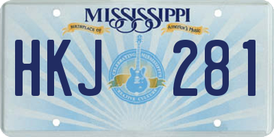 MS license plate HKJ281