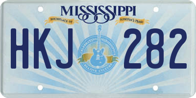 MS license plate HKJ282