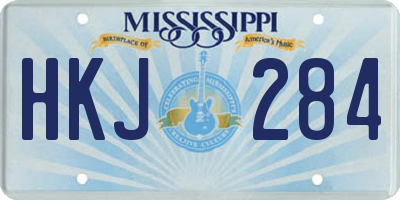 MS license plate HKJ284