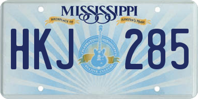 MS license plate HKJ285
