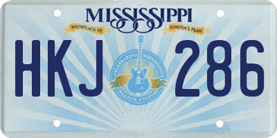 MS license plate HKJ286