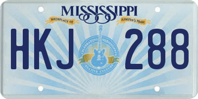 MS license plate HKJ288