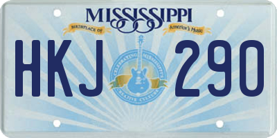 MS license plate HKJ290