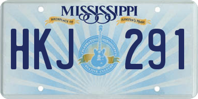 MS license plate HKJ291