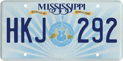 MS license plate HKJ292