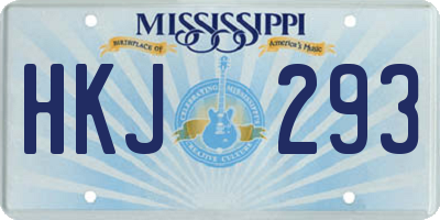 MS license plate HKJ293