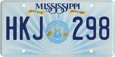 MS license plate HKJ298
