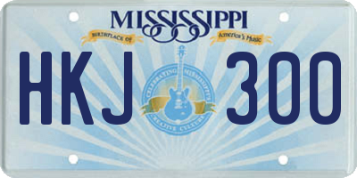 MS license plate HKJ300