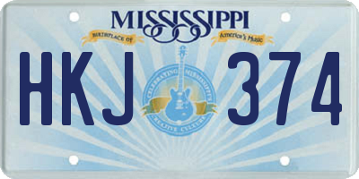 MS license plate HKJ374
