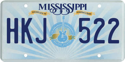MS license plate HKJ522