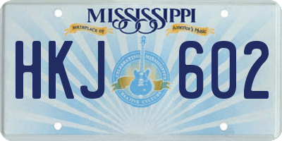MS license plate HKJ602