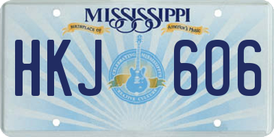 MS license plate HKJ606