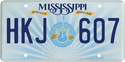 MS license plate HKJ607