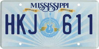 MS license plate HKJ611