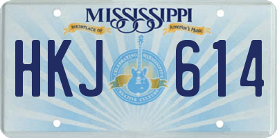MS license plate HKJ614