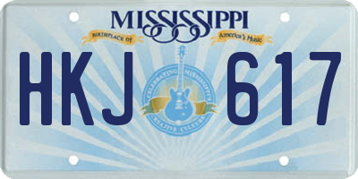 MS license plate HKJ617
