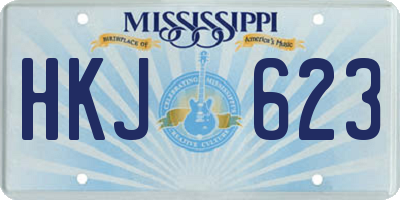 MS license plate HKJ623