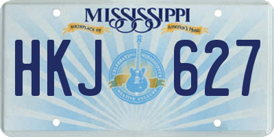 MS license plate HKJ627