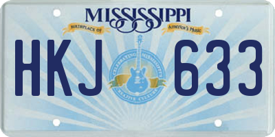 MS license plate HKJ633