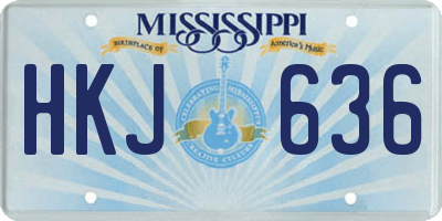 MS license plate HKJ636