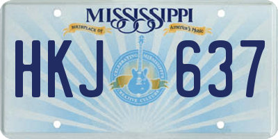 MS license plate HKJ637