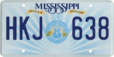 MS license plate HKJ638